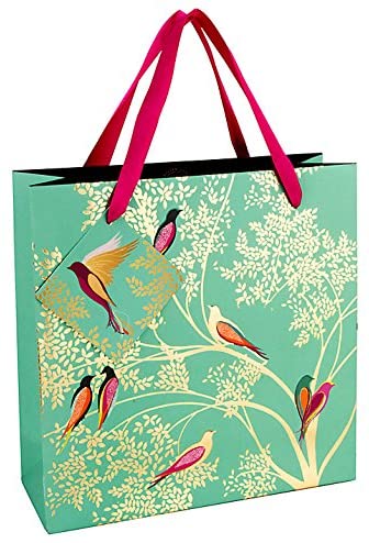 Green Birds Print Medium Gift Bag By Sara Miller London